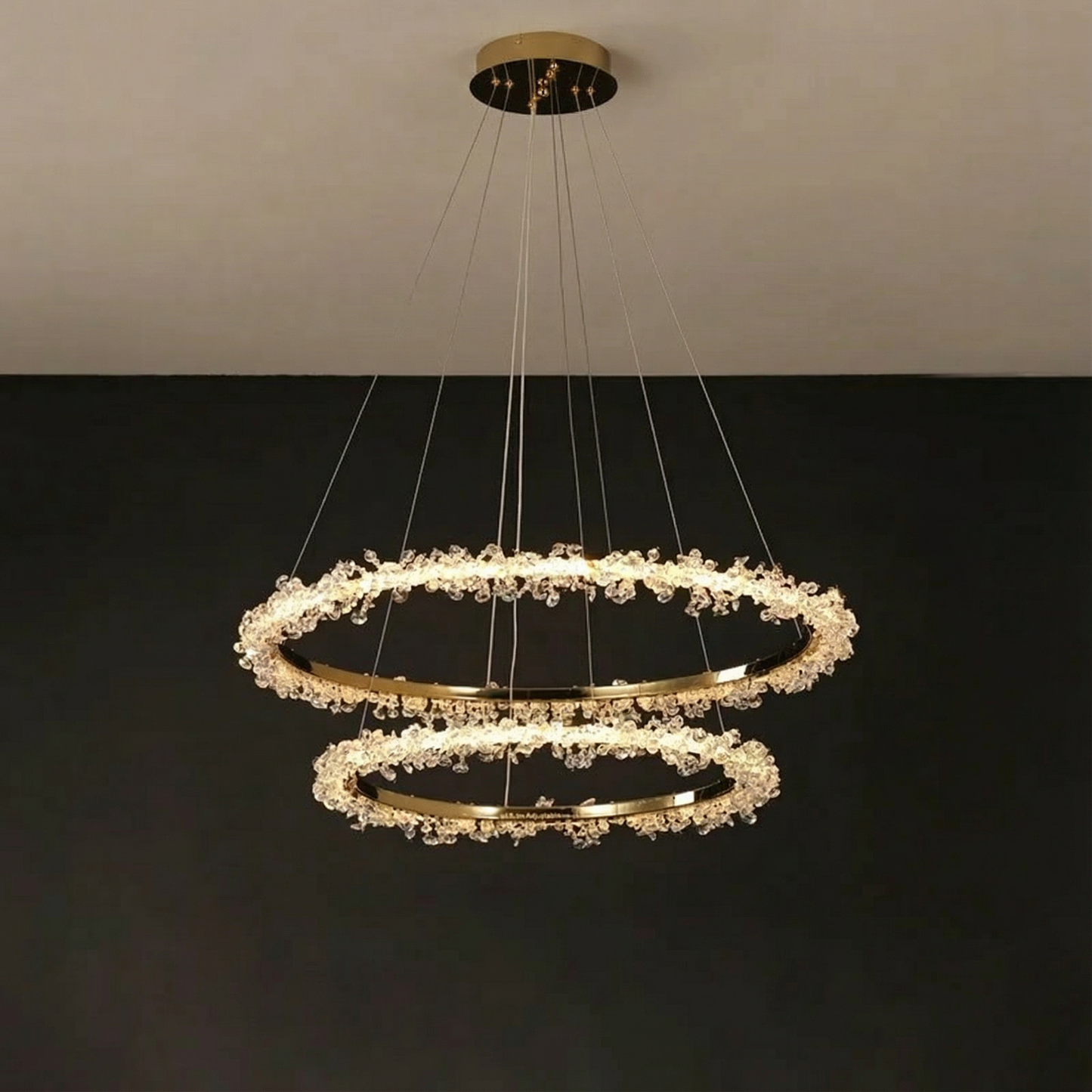 Elegant Modern Crystal Pendant Light  Nordic Ring Chandelier for Stylish Interiors
