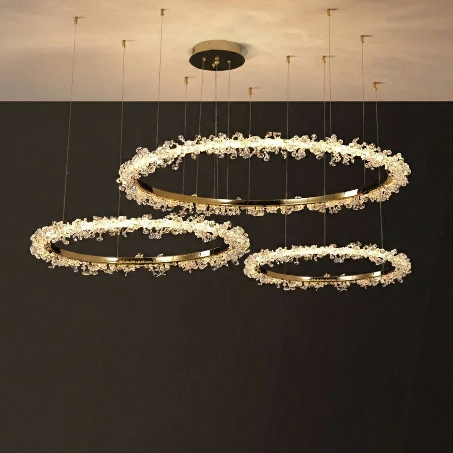 Elegant Modern Crystal Pendant Light  Nordic Ring Chandelier for Stylish Interiors