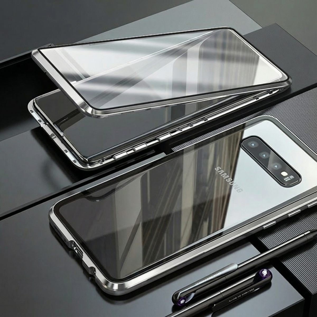Magnetic Double Sided Case Sleek, Shockproof & Stylish for Samsung Galaxy