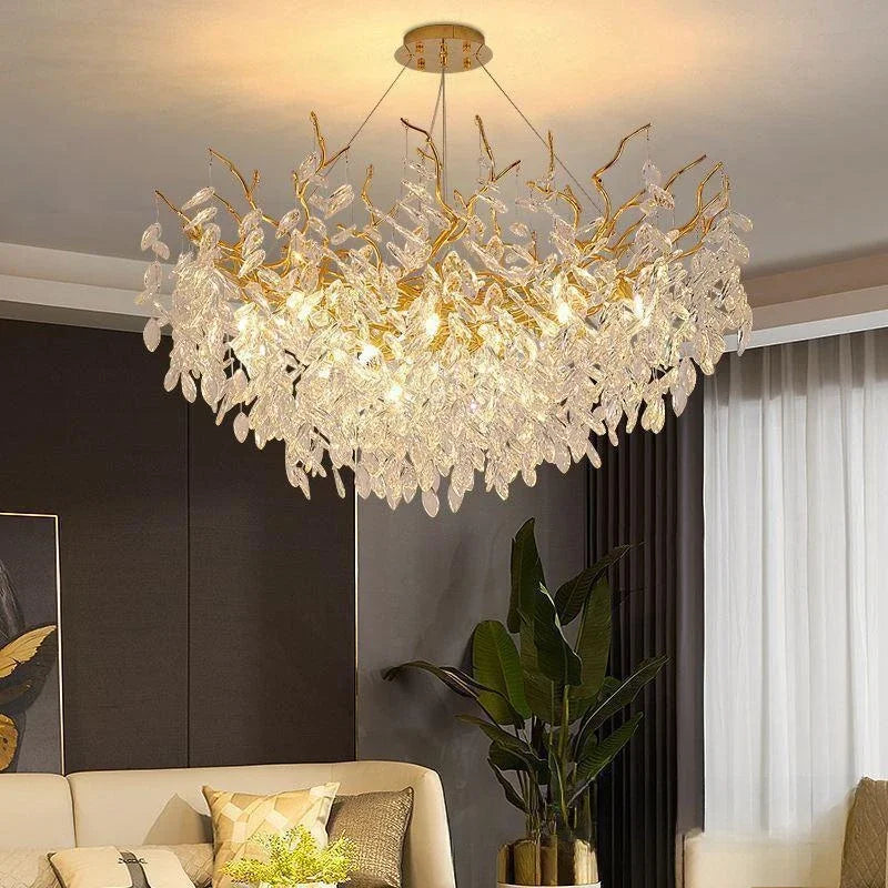 Modern Crystal Chandelier LED Ceiling Pendant Light for Dining, Living & Bedroom Décor