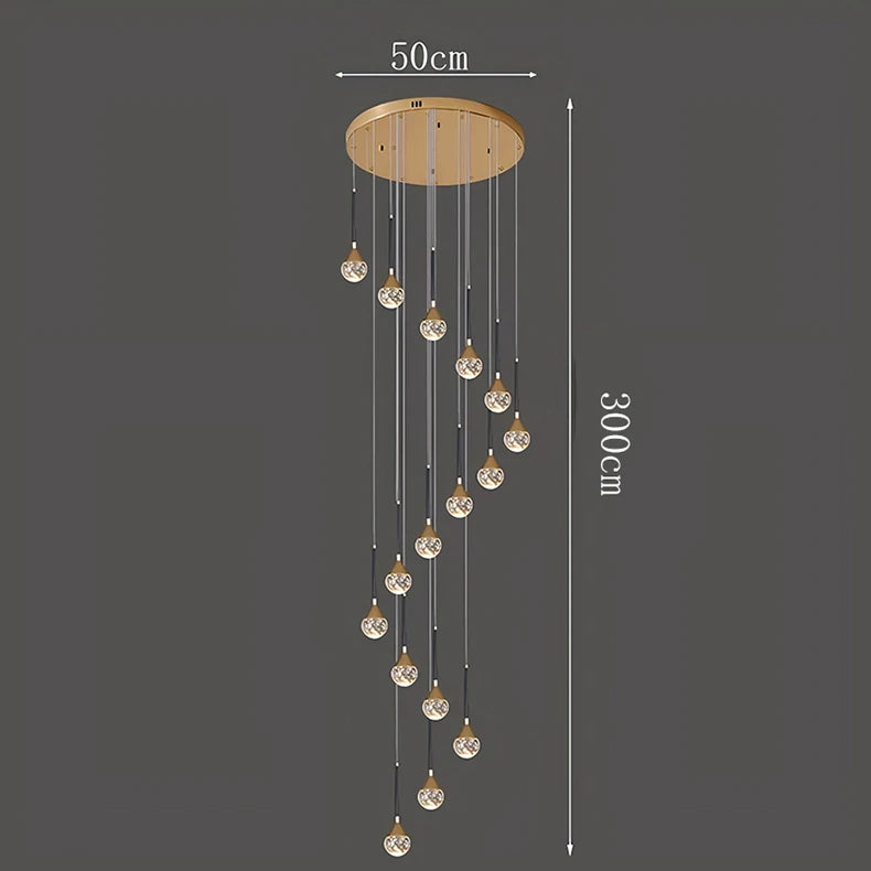 Nordic Crystal Pendant Lamp With Modern Hanging Light Chandelier for Dining & Living Room