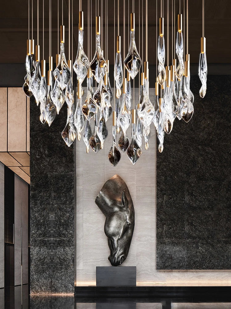 Luxury Villa & Hotel Chandelier – Customizable Glass LED Ceiling Pendant Lighting