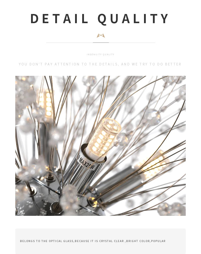 Dandelion Crystal Chandelier – Perfect for Stylish Bedrooms & Dining Areas!
