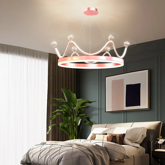 The Royal Touch to Kids' Bedrooms with this Crown Pendant LED Chandelier