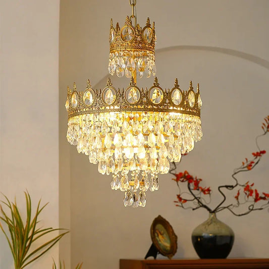 French Crystal Hanging Lamp for Corridor, Dining & Living Spaces