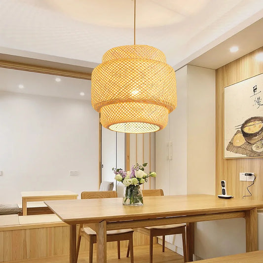 Handcrafted Hand Knitted Bamboo Pendant Lamp for Home & Restaurant