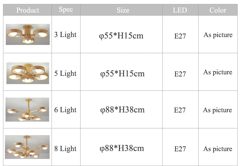 BOTIMI Solid Wood Chandelier for Living Rooms and Bedrooms!