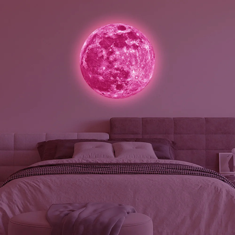Aesthetic 3D Luminous Moon Glow Wall Sticker