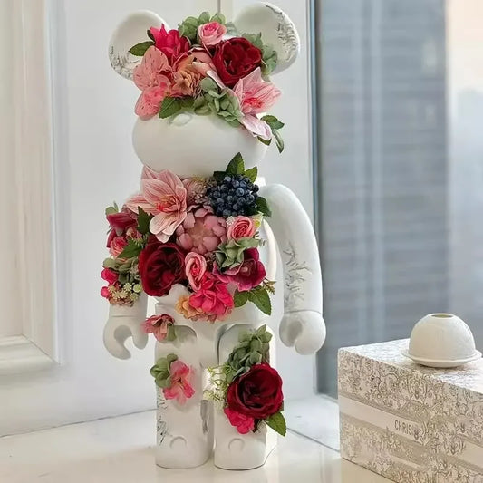 Creative Cartoon Bear Sculpture – Nordic Home Décor Animal Figurine for Modern Interiors