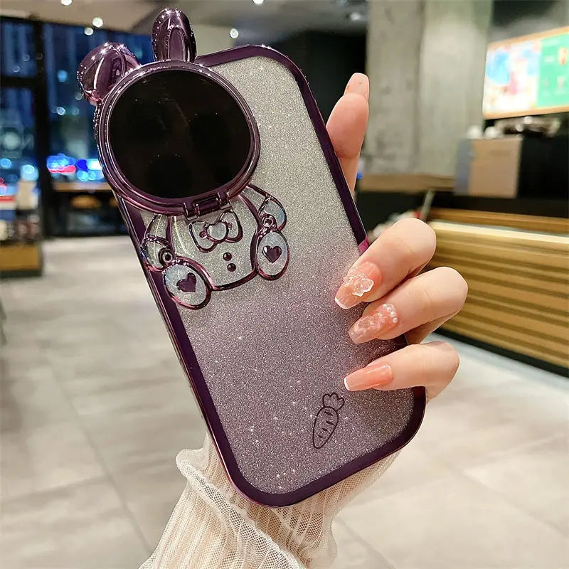 Glow Up Your iPhone 16 Pro Max with the Space Rabbit Glitter Soft Case