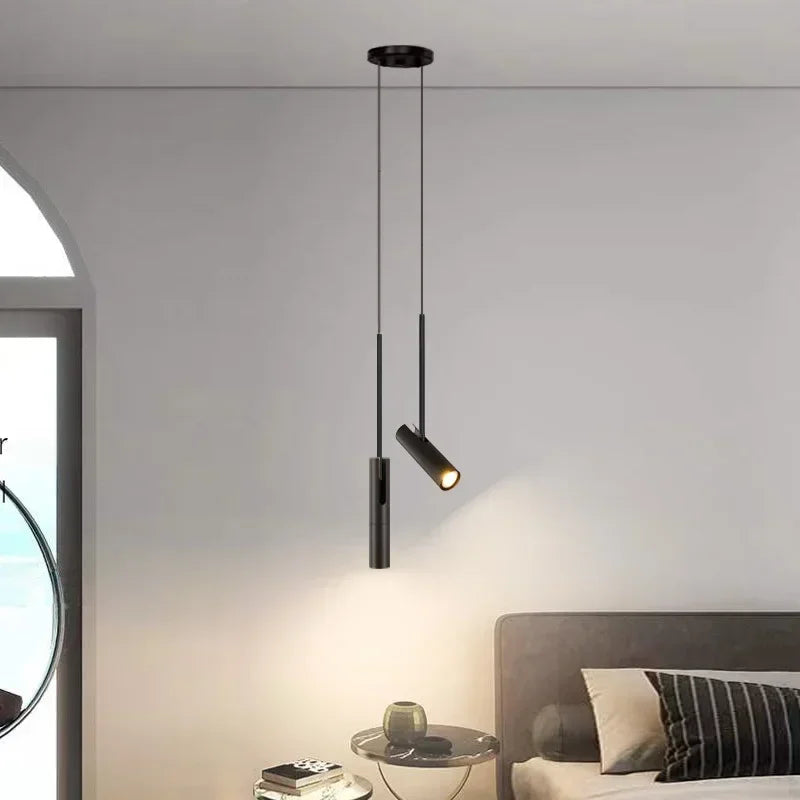Stylish Nordic Black Adjustable Pendant Light Perfect for Bedroom & Dining Room Lighting