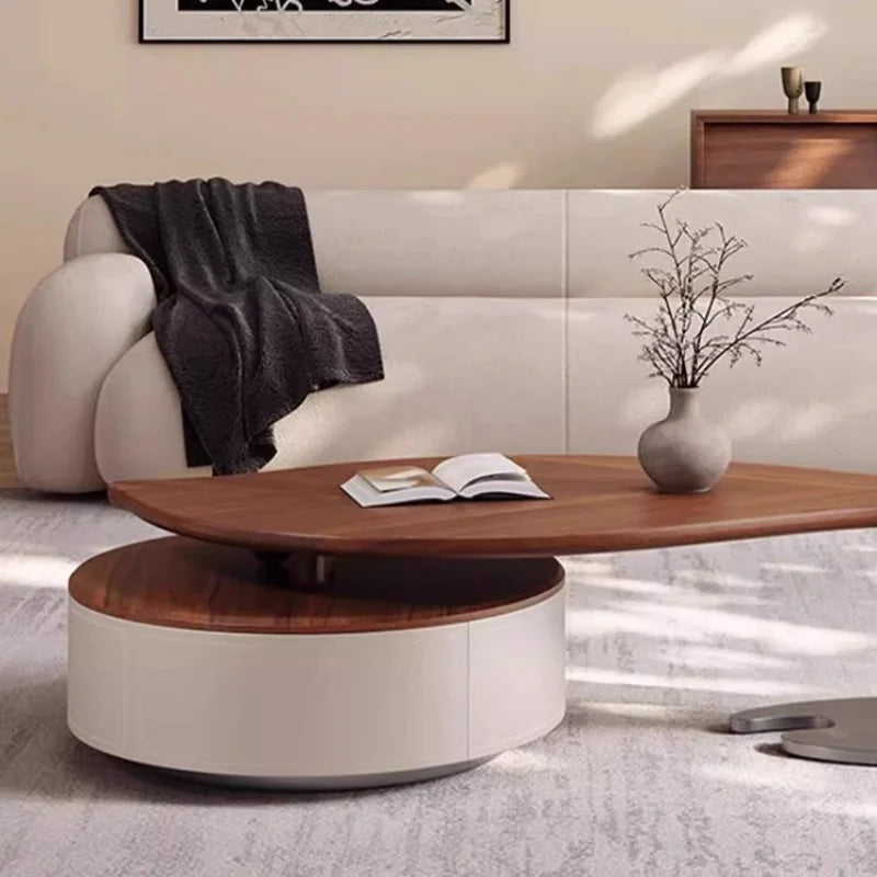 Ancient Style Creative Tea Table – Minimalist Solid Wood White Wax Wood for Living Room