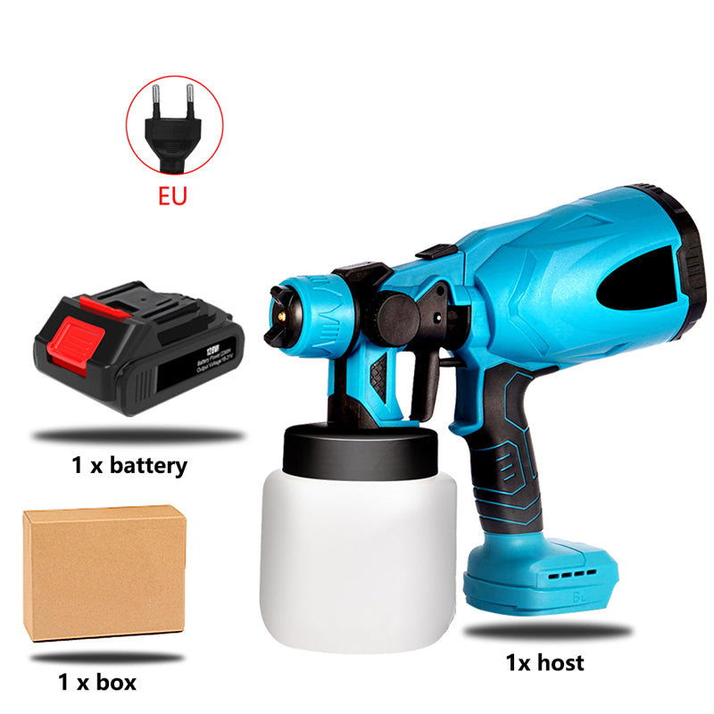 1000ML High-Power Cordless Electric Spray Gun: HVLP Paint Sprayer for Auto, Furniture & Steel Coating | Compatible with Makita 18V Battery