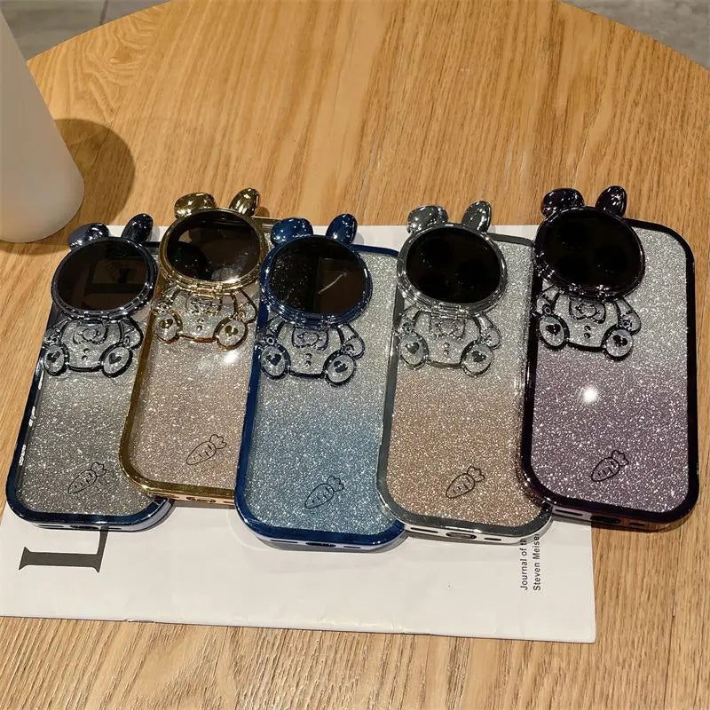 Glow Up Your iPhone 16 Pro Max with the Space Rabbit Glitter Soft Case