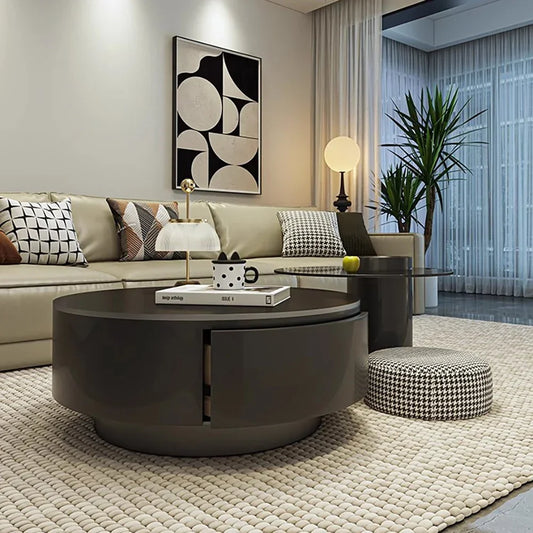 Stylish Minimalist Coffee Table Nordic Luxury Round Design for Living Room Aesthetic