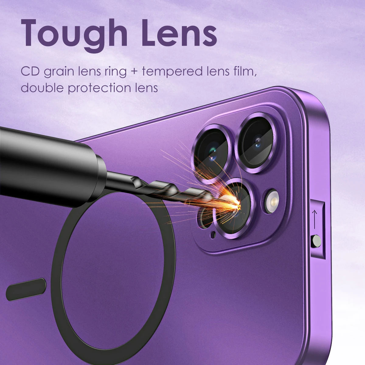 Metal Frame Aluminum Lens Glass Magnetic Phone Case for iPhone 14/12/13/15 Pro Max Plus, Magsafe Compatible