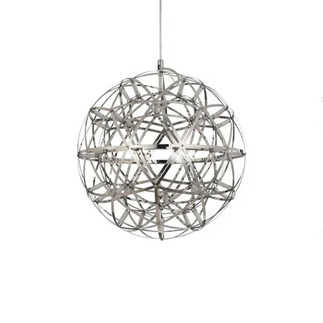 Modern Spark Ball LED Chandelier with Stainless Steel Elegance!