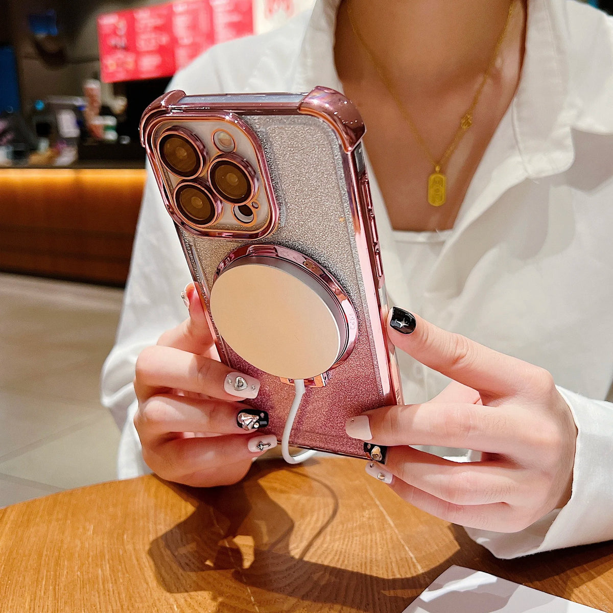 Fall-Proof & Fashion-Forward: Electroplate TPU Magnetic Case for iPhone 16 Pro Max