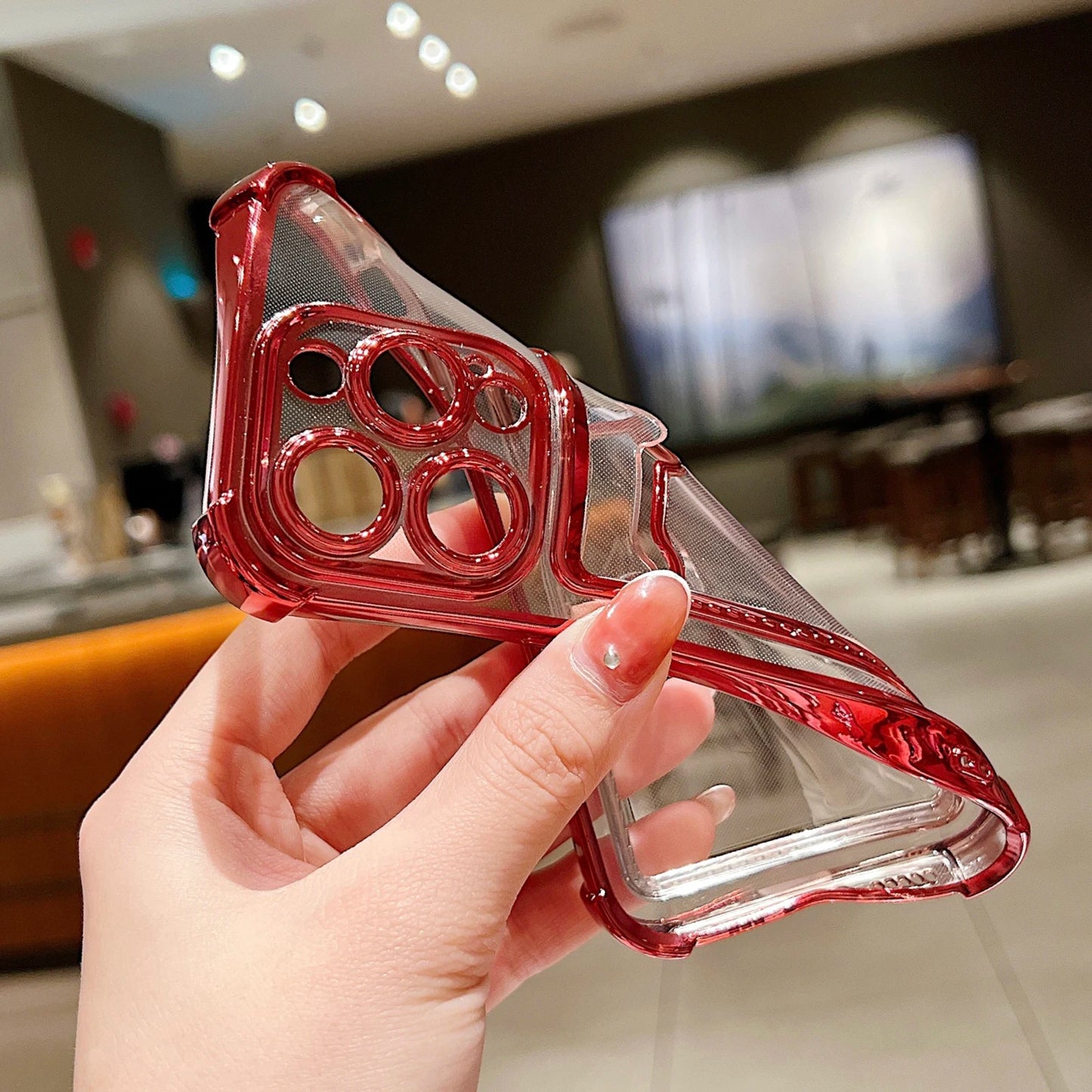 Sleek & Stylish Transparent Plating Phone Case: Soft Silicone Shockproof Wallet for iPhone 15/14/13/12/11 Pro Max Plus!