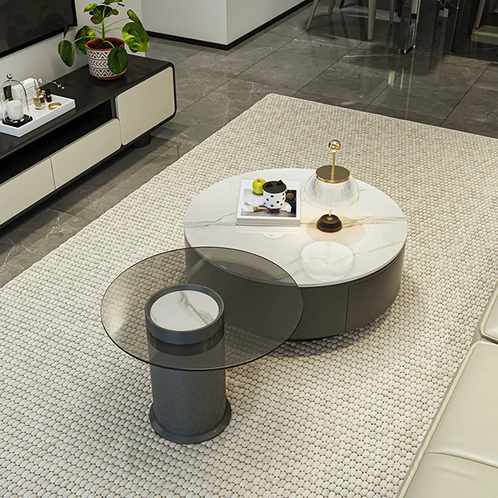 Stylish Minimalist Coffee Table Nordic Luxury Round Design for Living Room Aesthetic