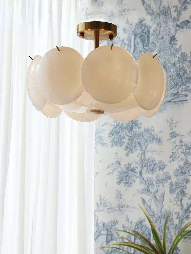 Sleek French Cream Ceiling Chandelier for Bedrooms & Living Rooms