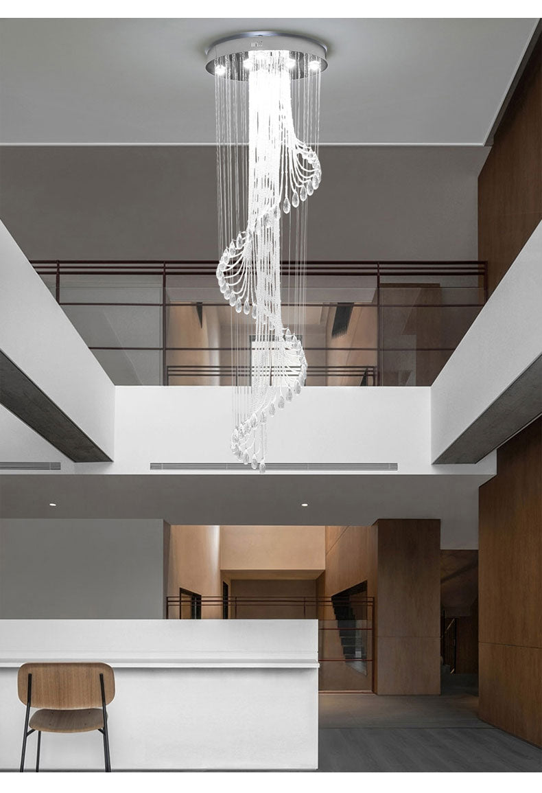 Minimalist Duplex Stair Chandelier with Modern Design