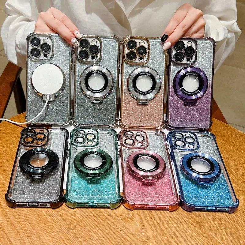 Fall-Proof & Fashion-Forward: Electroplate TPU Magnetic Case for iPhone 16 Pro Max