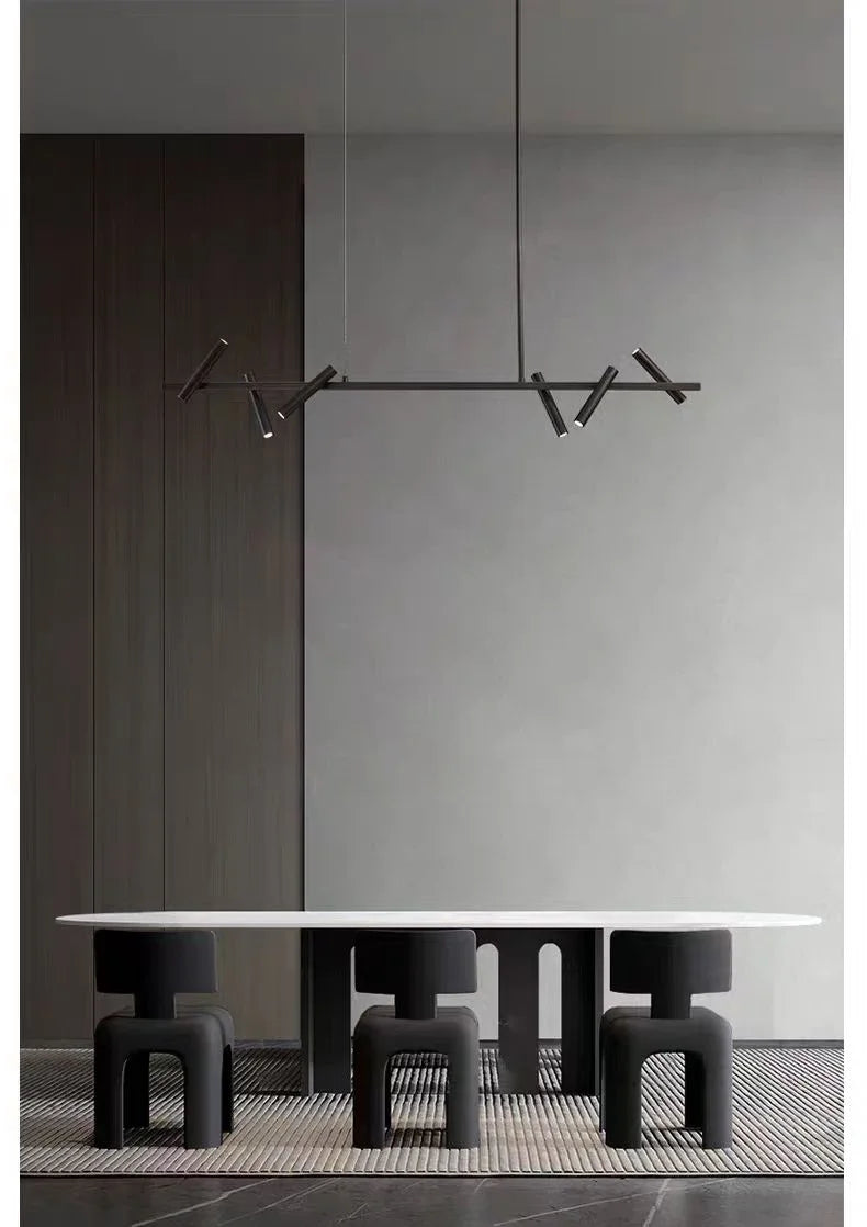 Italian Designer Round Ring Chandelier Modern Black Pendant Light for Dining & Living Spaces