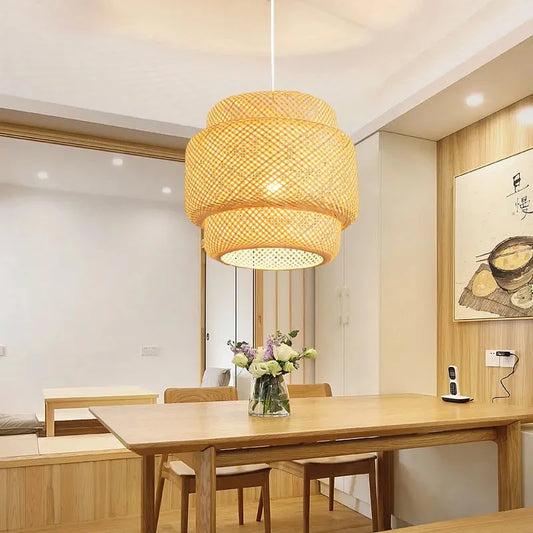 Handwoven Bamboo Pendant Light for Home & Dining