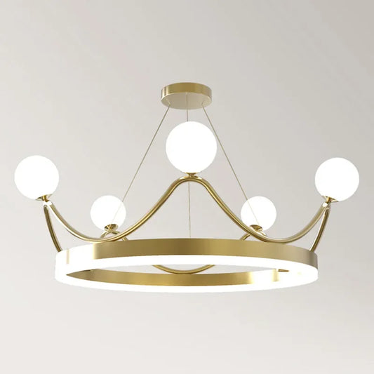 Luxury Crown LED Chandelier for Kids' Rooms & Nurseries