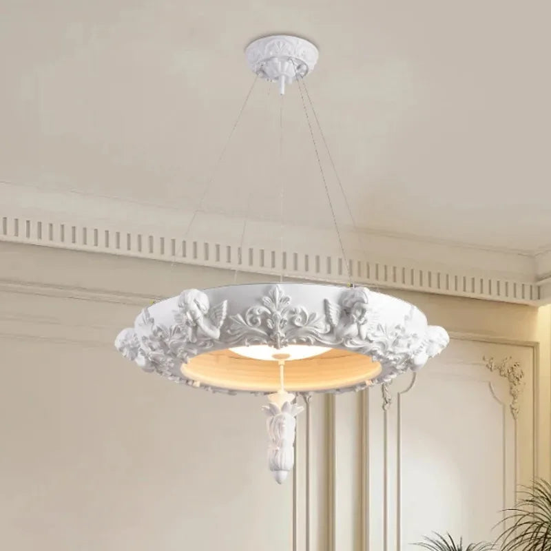 Captivating Gypsum LED Chandelier White Resin Beauty for Any Space