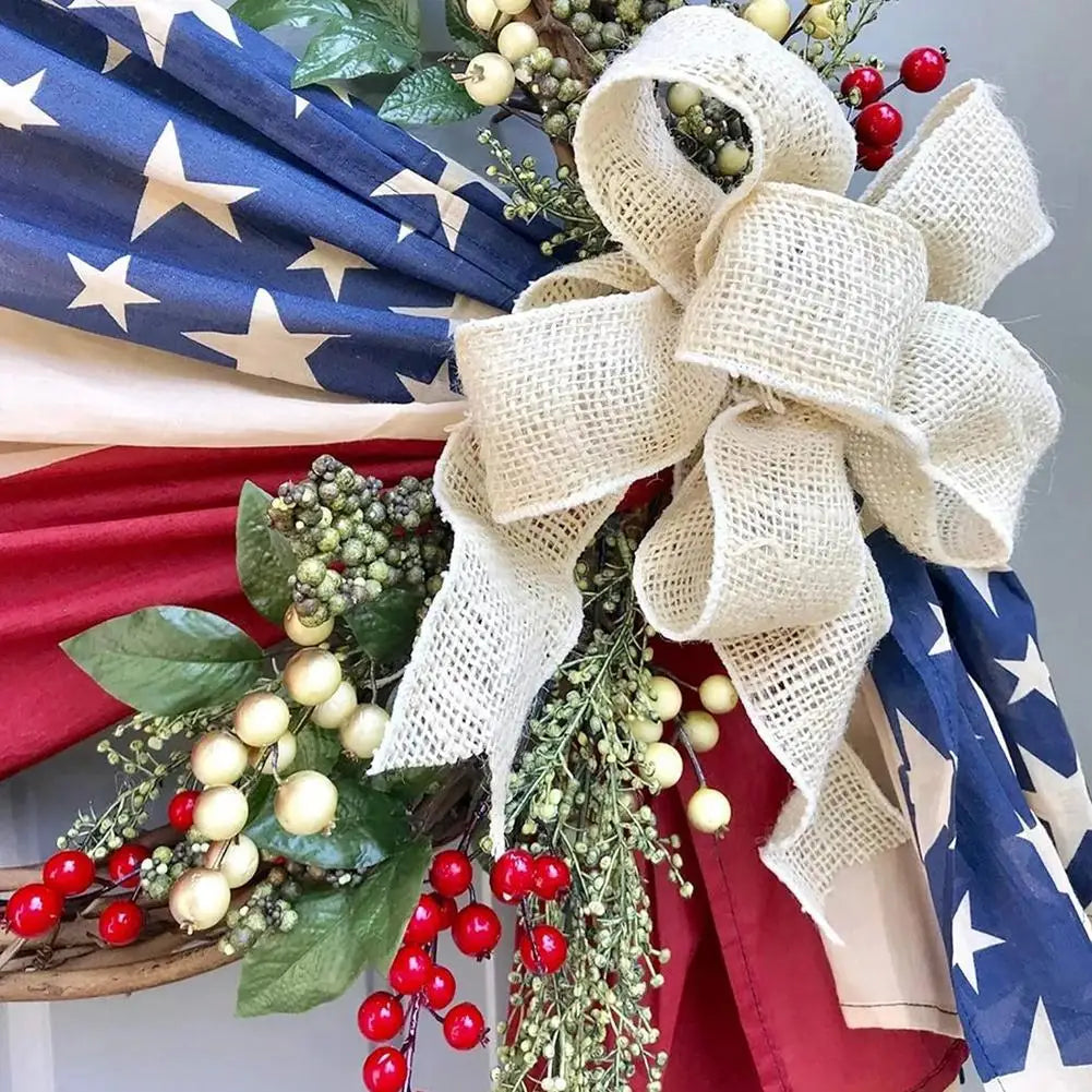 NEW 4th Of July Handmade Garland Wall Door Hanging (Wreath)