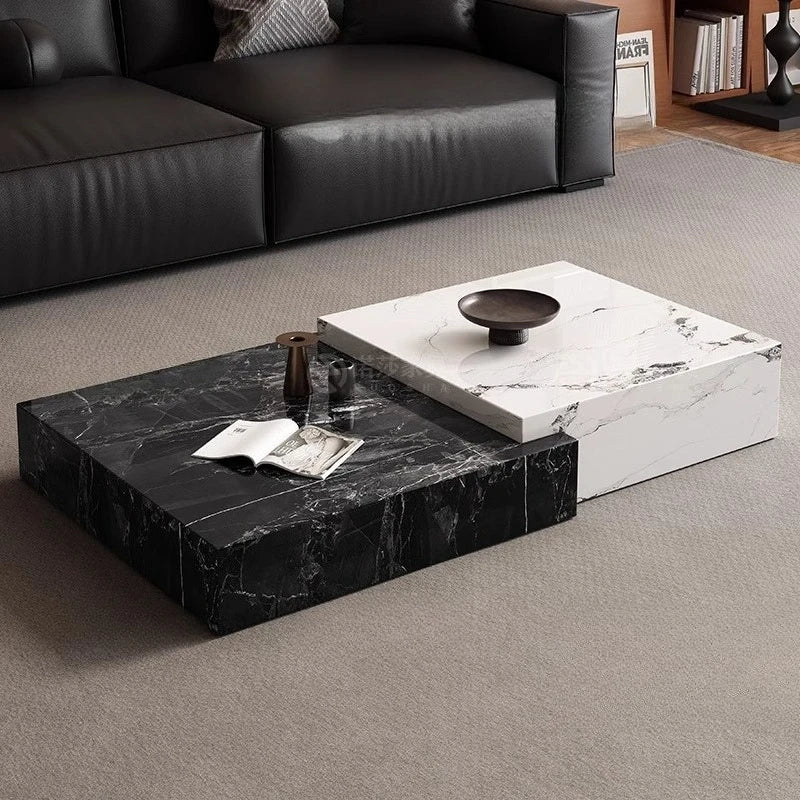 Unique Italian Coffee Table – Rock Slab Light Luxury Design for Contemporary Homes