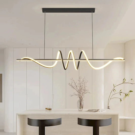 Sleek & Stylish Wavy LED Chandelier Perfect for Any Space