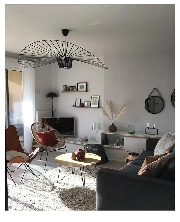 Creative Straw Hat LED Pendant Light Modern Chandelier for Living Room, Bedroom & Restaurant