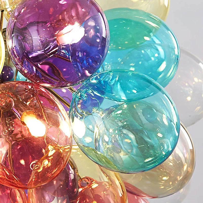 Post-Modern Colorful Glass Ball Chandeliers by SANDYHA – Chic Pendant Lamps for Living Rooms & Bedrooms!