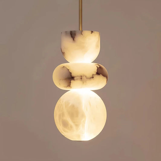 Modern Art Spanish Marble Pendant Light Minimalist Alabaster Chandelier for Luxury Villas & Kitchens