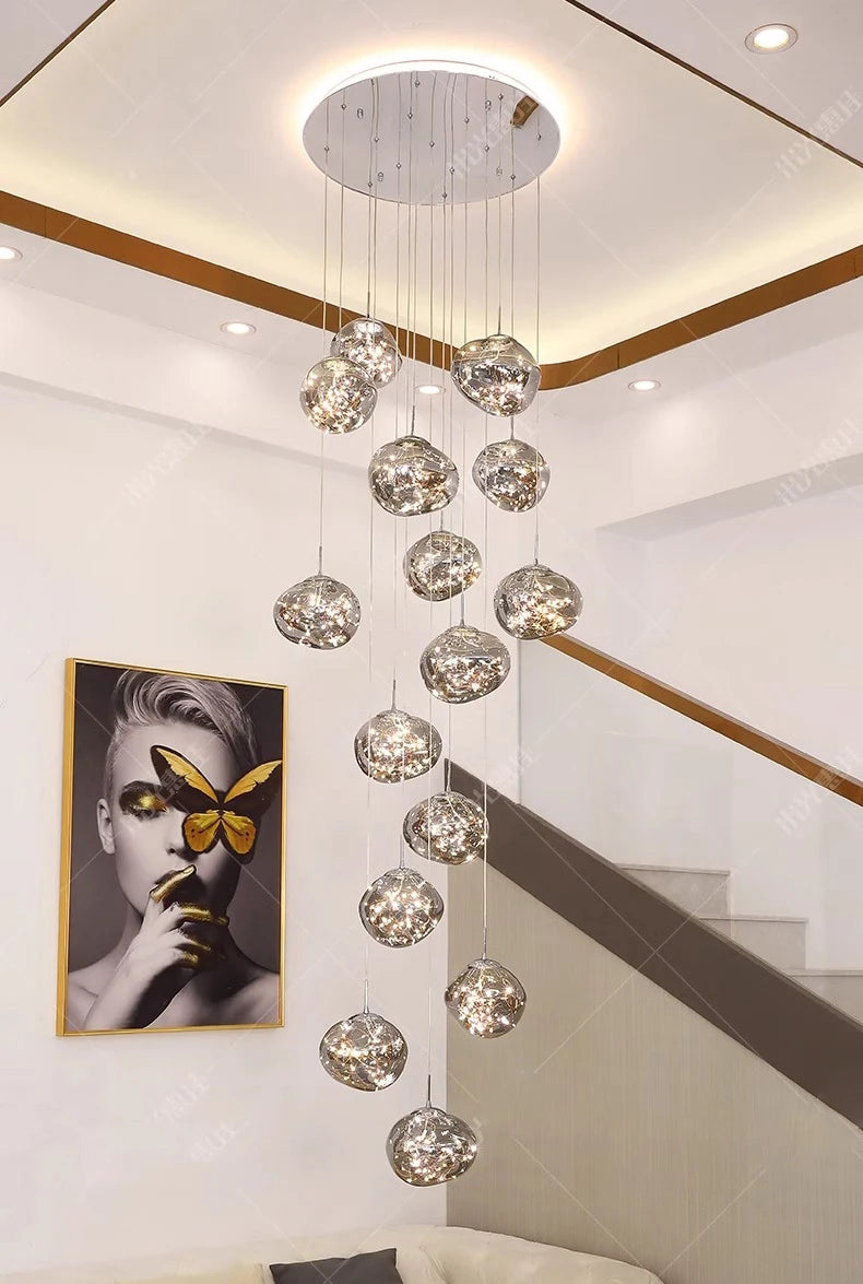 Luxury Crystal Chandelier Perfect Pendant Lighting for Stairs & Living Spaces