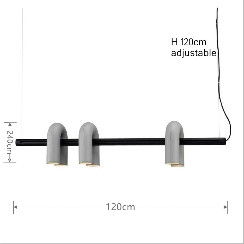 Modern U-Shaped Chandelier Minimalist Pendant Lamp for Kid's Rooms, Living Room & Bedroom Decor