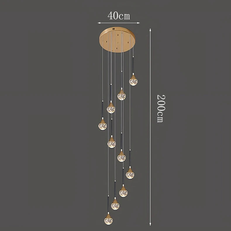 Nordic Crystal Pendant Lamp With Modern Hanging Light Chandelier for Dining & Living Room