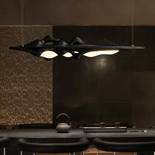 Luxury Solid Wood LED Pendant Lights | Remote Control & Dimmable Hanging Lamp for Kitchen, Dining & Living Room