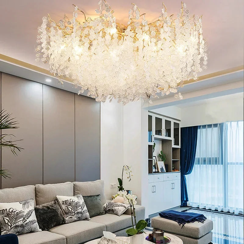 Soft And Stylish Crystal Ceiling Chandelier Lighting for a Perfect Living Room & Home Décor