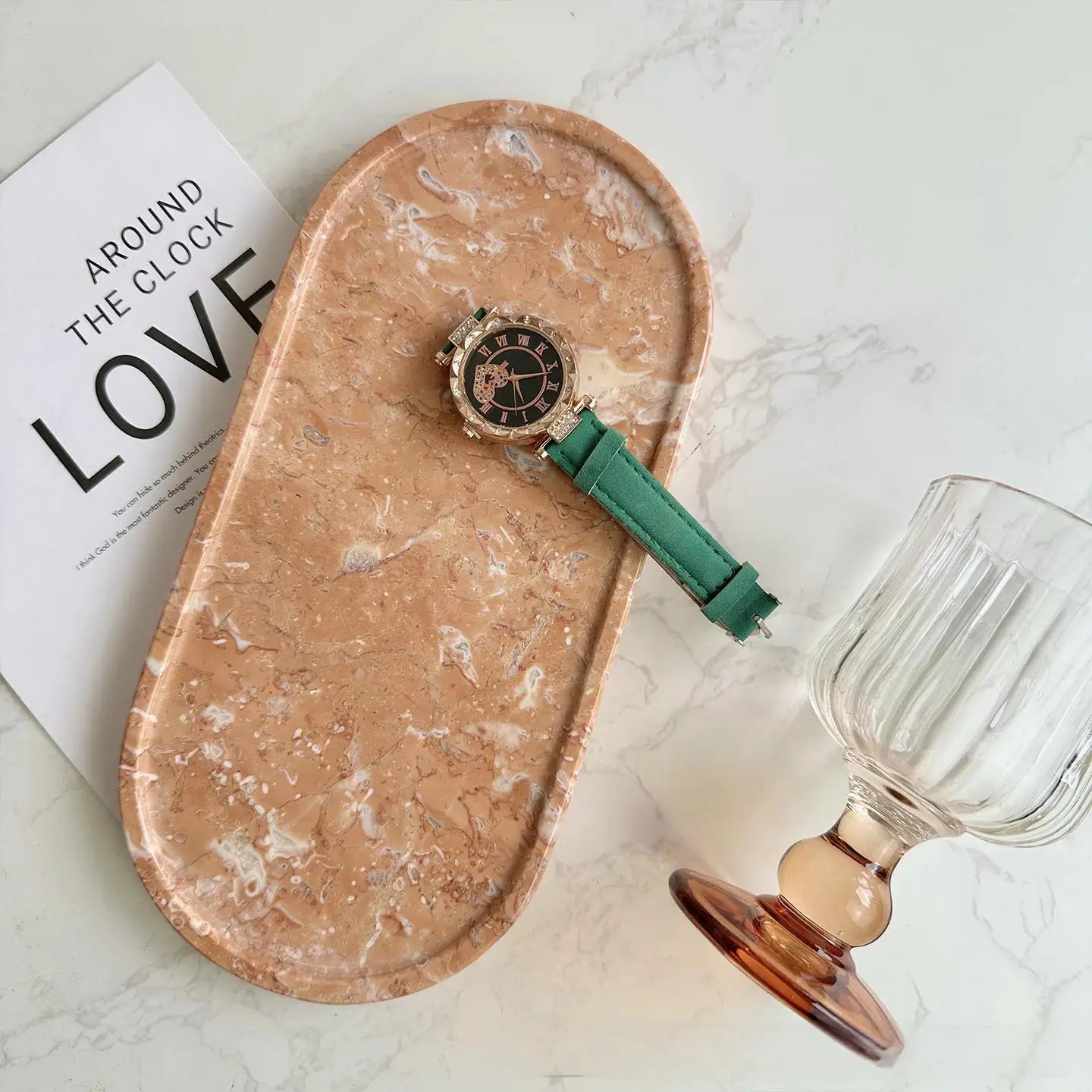 Luxury Marble Bathroom Tray Elegant Natural Stone Vanity & Cosmetic Organizer