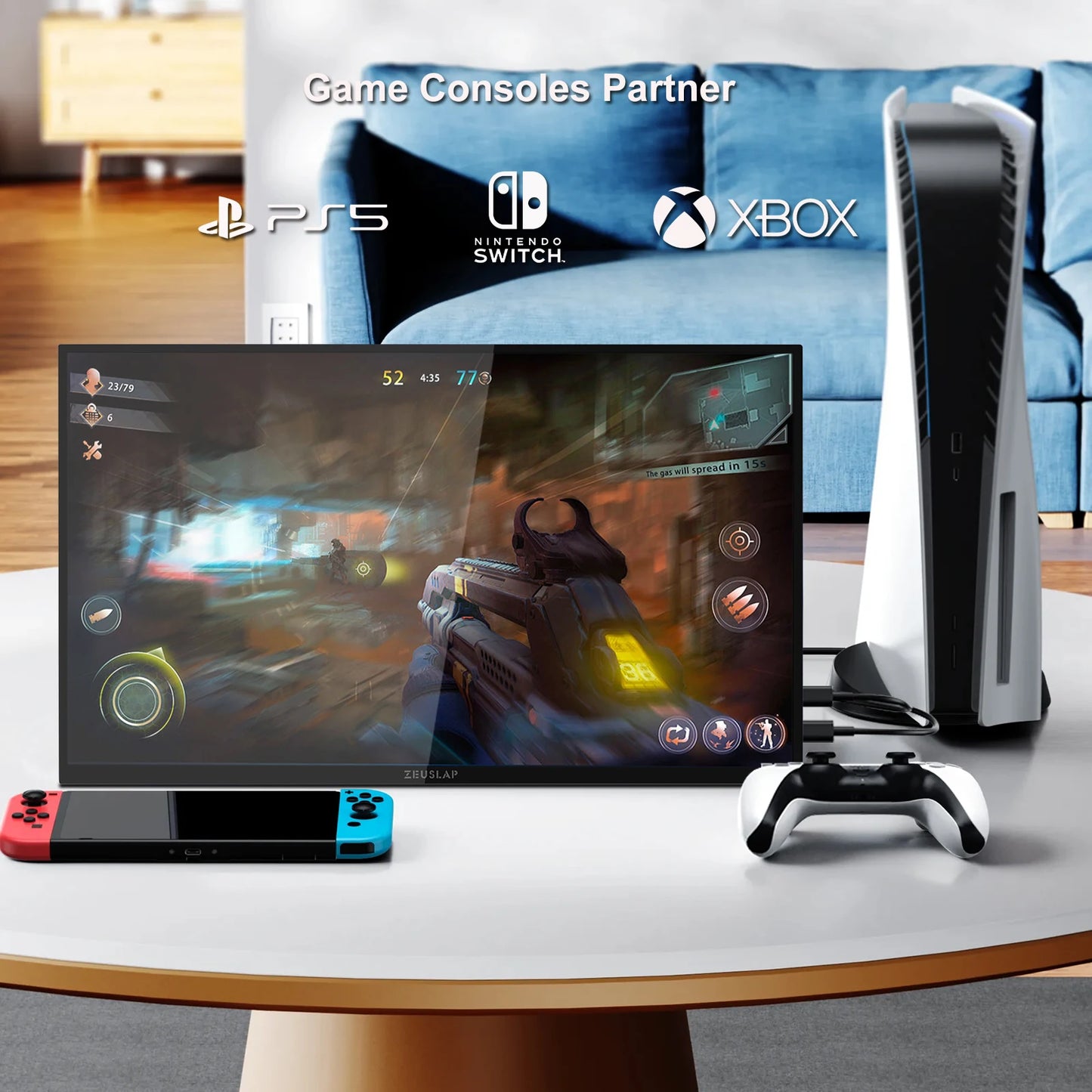 ZEUSLAP 18.5" Smart Portable Monitor Z18TV PRO: Touchscreen Google TV Display for PC, Laptop, Phone, Xbox, PS4/PS5, and Switch!