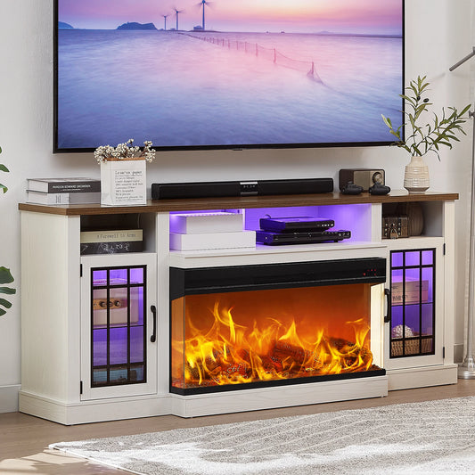 Luxury 3 Sided Glass Fireplace TV Stand for Your Living Room