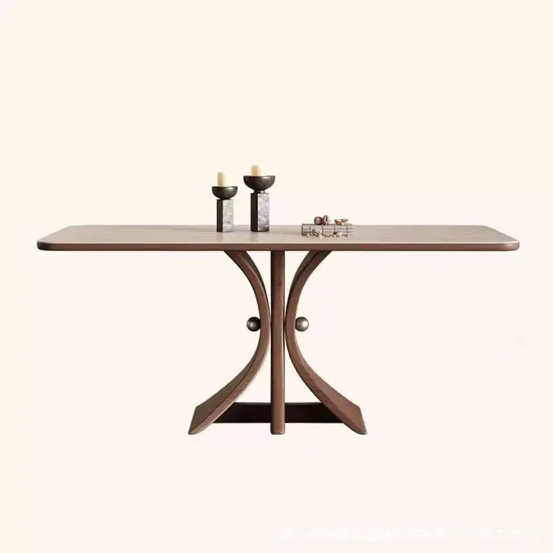Luxury Solid Wood Rock Slab Dining Table Modern for Modern Luxury Interiors
