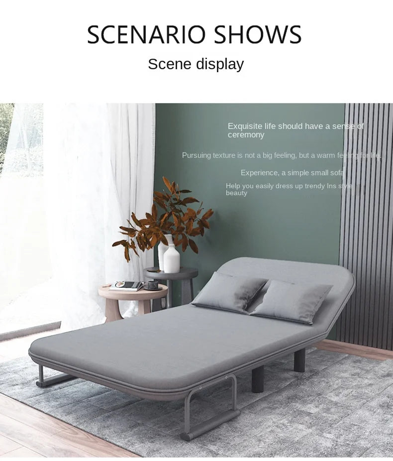 iHOME 65CM Grey Folding Sofa Bed – Compact Reclining Chair for Apartments & Small Spaces, 2024 Drop Shipping