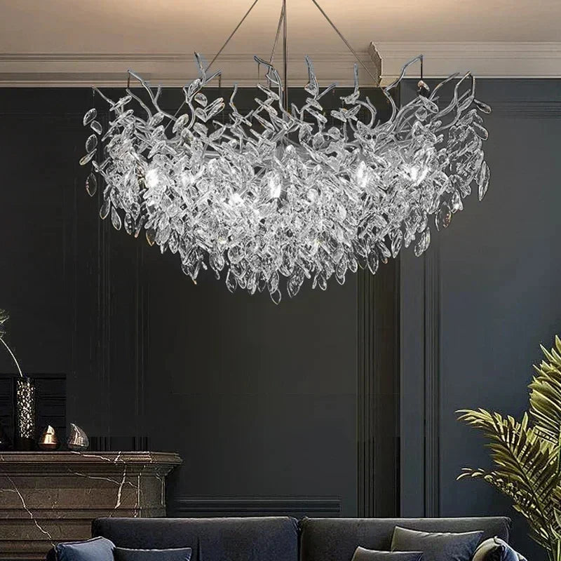 Modern Crystal Chandelier LED Ceiling Pendant Light for Dining, Living & Bedroom Décor