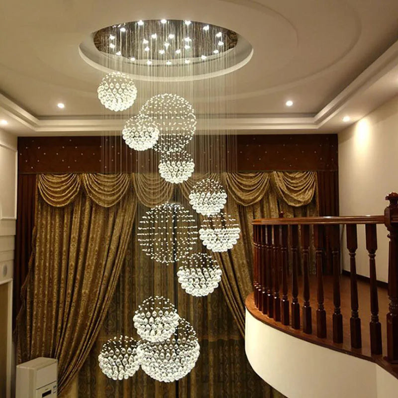 Shimmering Crystal Chandelier  Modern LED Lighting