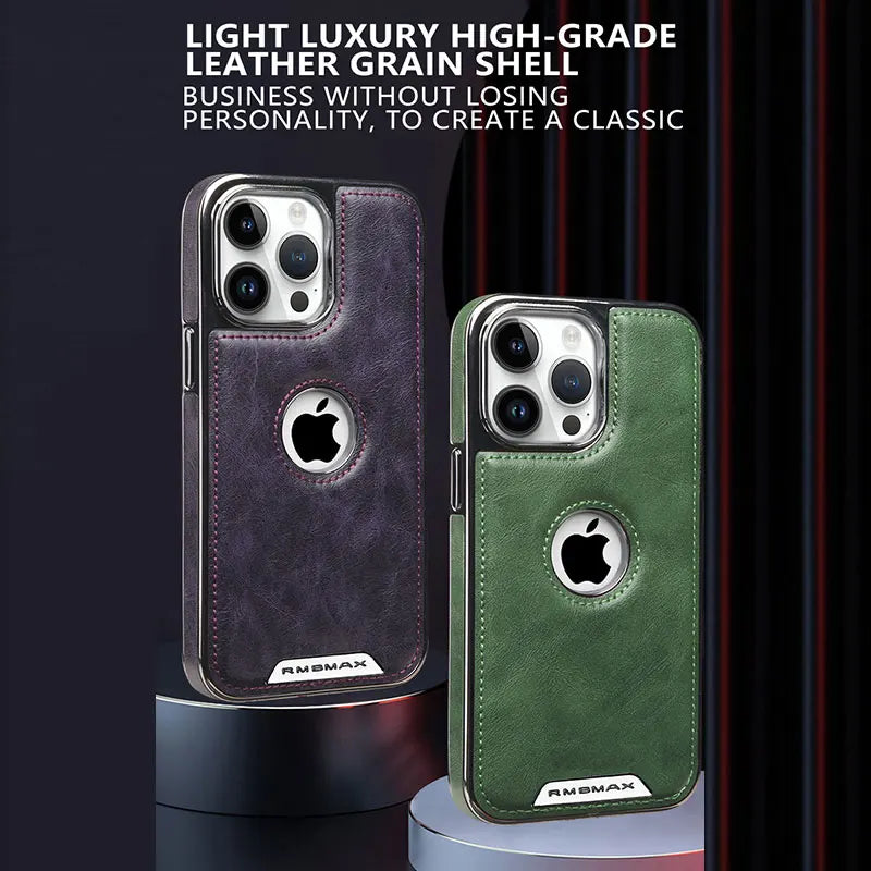 Premium Business Leather Phone Case, Magnetic Magsafe Cover for iPhone 12, 13, 14, 15, 15 Pro Max